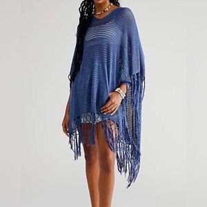 Free people Sand and Sea crochet poncho